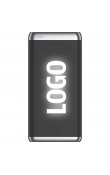 Siyah beyaz ışıklı logolu 5000 mAh ince promosyon powerbank